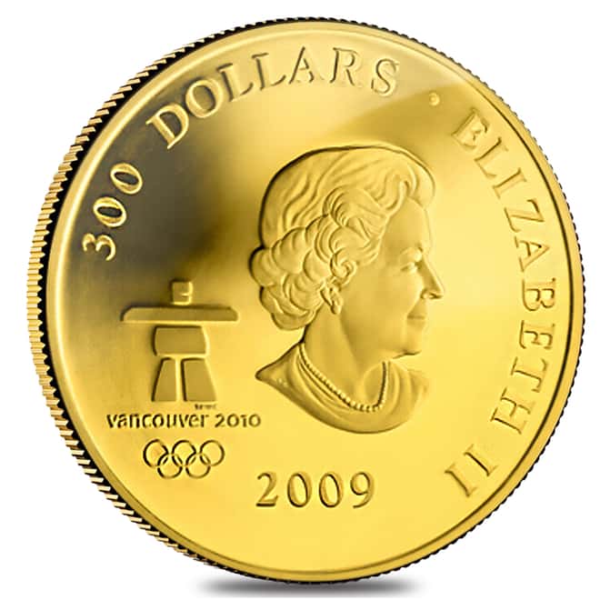 2009 Canada $300 Olympic Games - Friendship 60 gram 14 Karat Proof Gold Coin In Cap (w/COA)