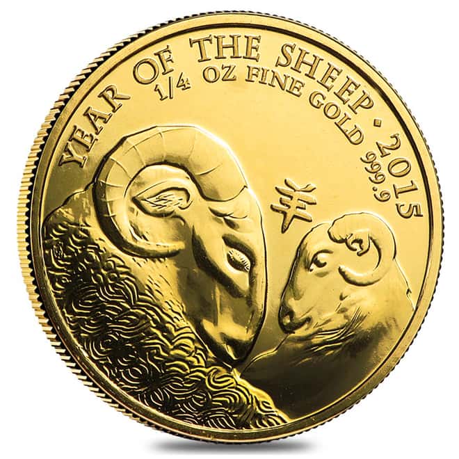 2015 1/4 oz Great Britain Year of the Sheep Gold Coin BU