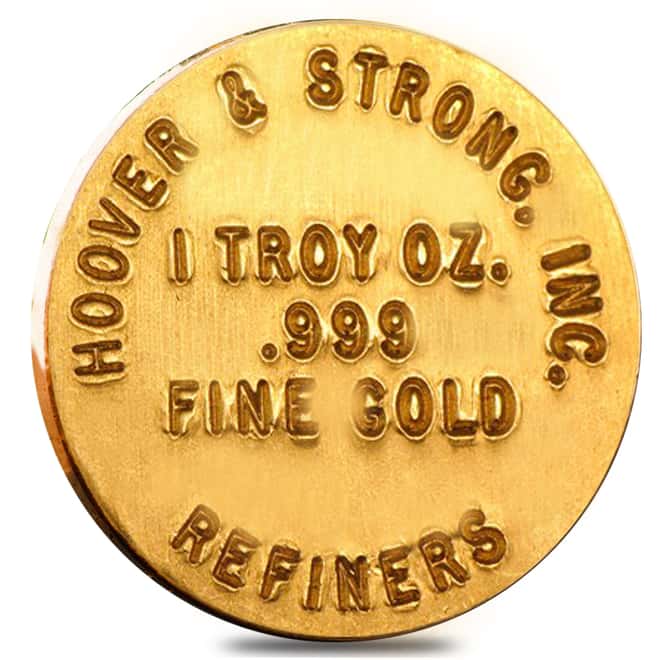 1 oz Hoover & Strong .999 Gold Round Button