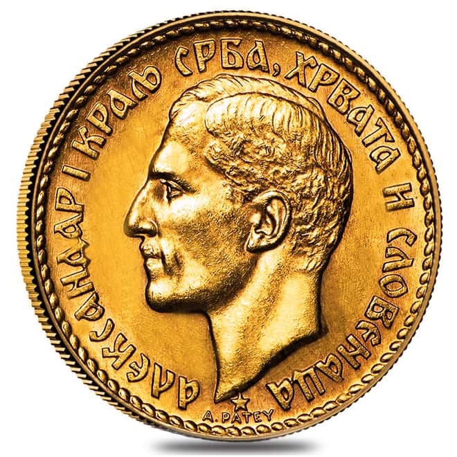 1925 Yugoslavia 20 Dinara Alexander I Gold Coin AU/BU AGW .1867 oz