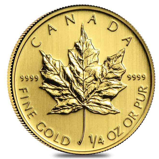 1/4 oz Canadian Gold Maple Leaf $10 Coin Scruffy (Random Year)