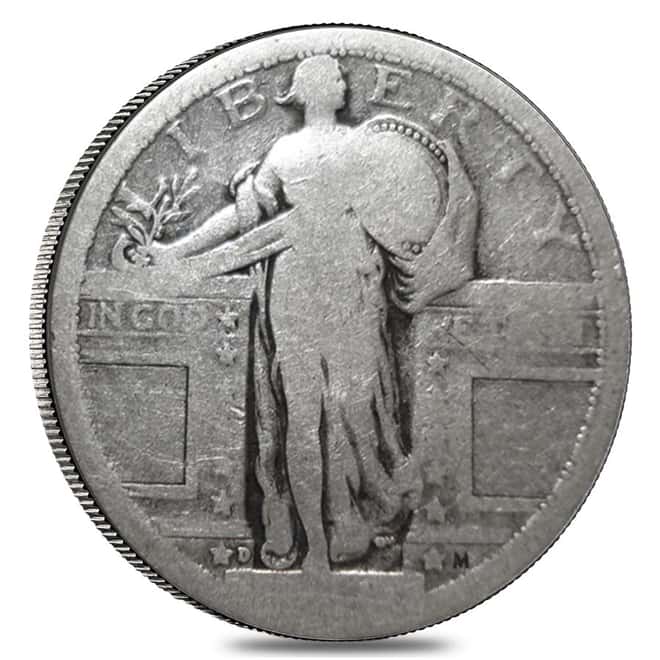 $10 Face Value Standing Liberty Quarters No Dates 90% Silver 40-Coin Roll (Circulated)