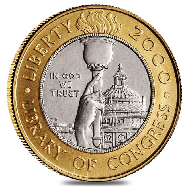 2000 W Gold/Platinum $10 Commemorative Library of Congress NGC MS 70