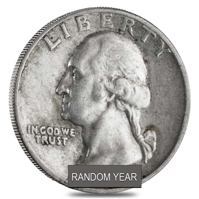 $50 Face Value Bag - 200 Coins - 90% Silver Washington Quarters 25c (Circulated)