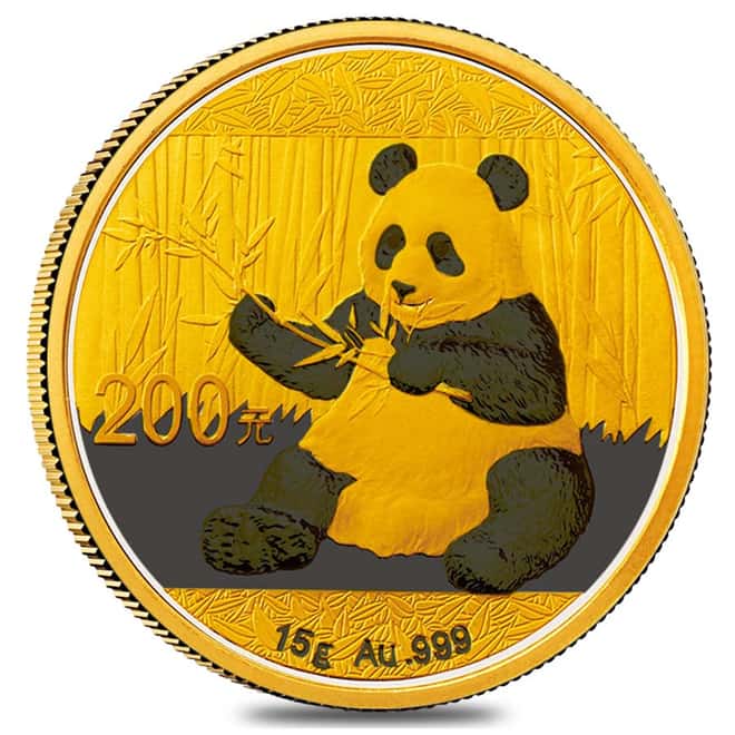 2017 15 Gram Chinese Gold Panda 200 Yuan .999 Fine BU (Sealed) 
