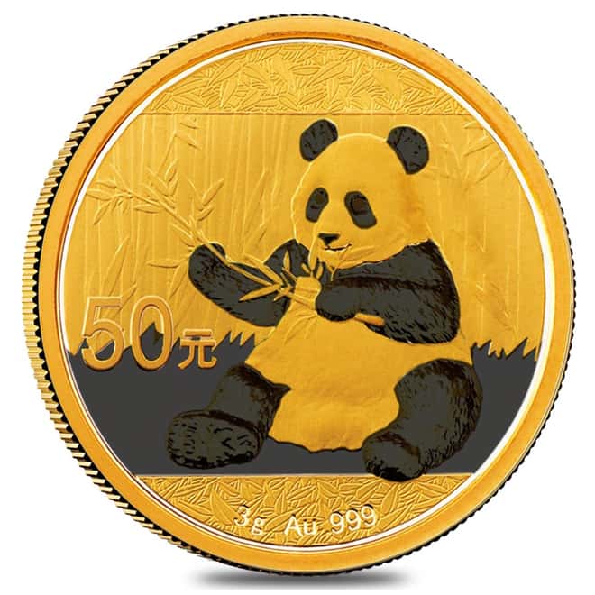 2017 3 Gram Chinese Gold Panda 50 Yuan PCGS MS 69 First Strike