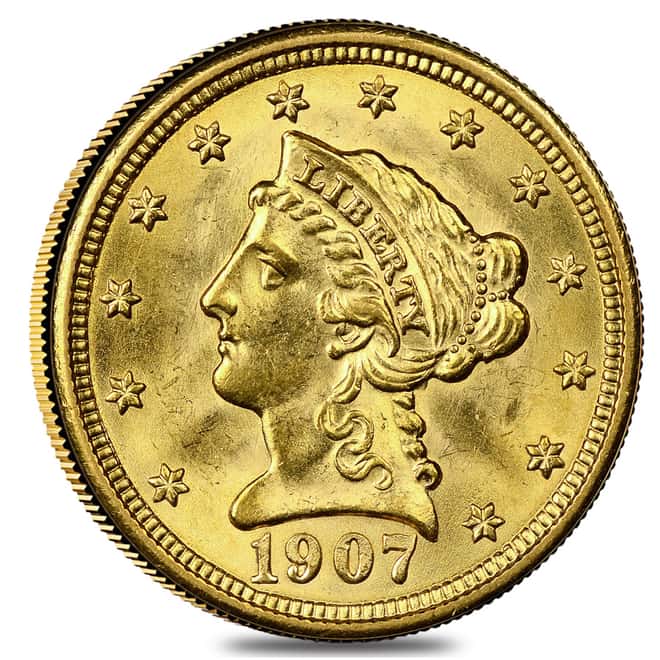 1907 $2.5 Liberty Head Quarter Eagle Gold Coin NGC MS 63