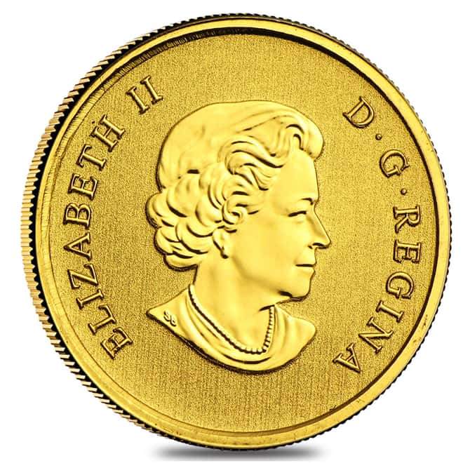 2012 1/10 oz Gold Canadian Maple Leaf Forever $5 Coin BU .9999 Fine (w/Box & COA)