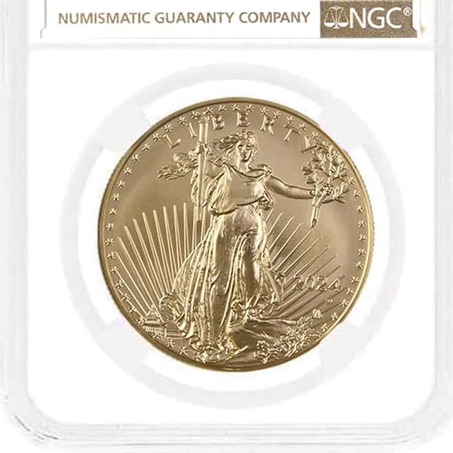 2024-W 1 oz $50 Burnished Gold American Eagle NGC MS 70