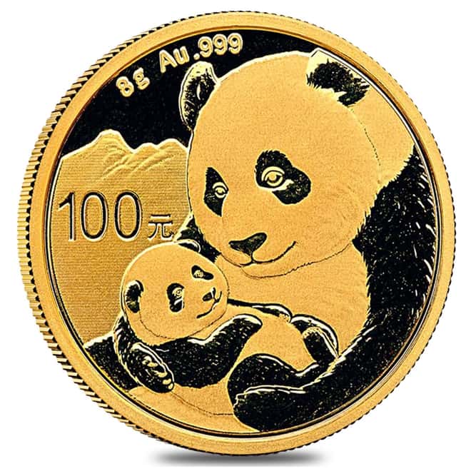 2019 8 gram Chinese Gold Panda 100 Yuan .999 Fine BU (Sealed)