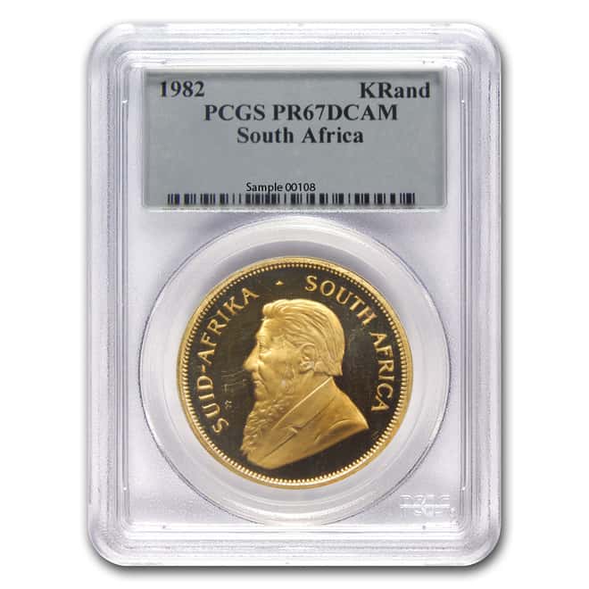 1982 1 oz South African Krugerrand Gold Coin PCGS PF 67 DCAM