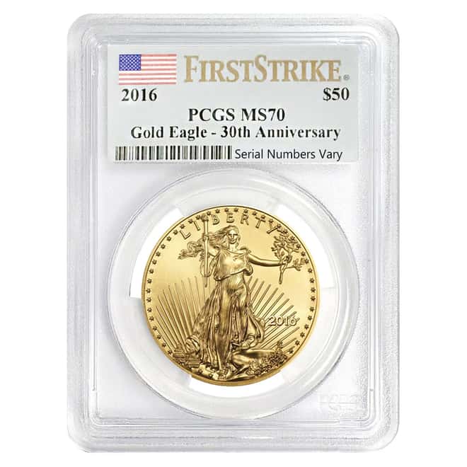 2016 1 oz $50 Gold American Eagle PCGS MS 70 First Strike