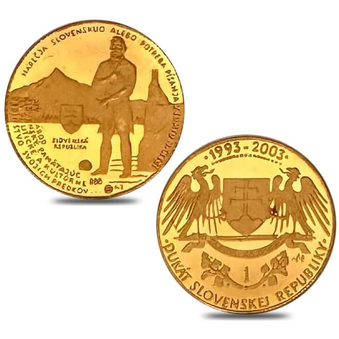 2003 Slovakia 10th Ann. of the Slovak Republic Gold Ducat 4-Coin Set