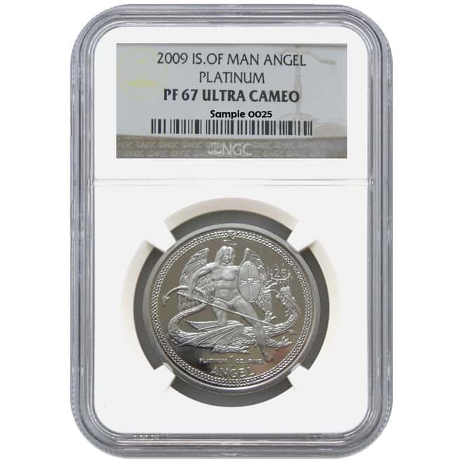 2009 Isle of Man 1 oz Platinum Angel NGC PF 67 UCAM