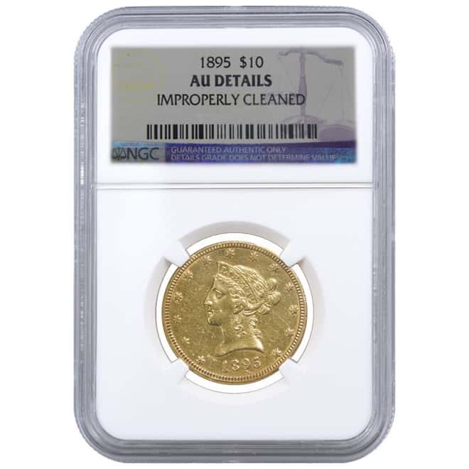 1895 $10 Liberty Head Gold Eagle Coin  NGC AU Details