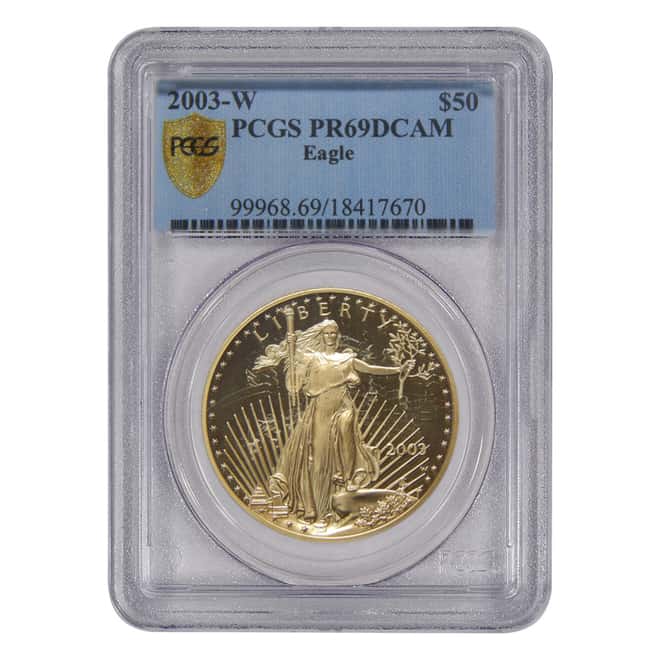 2003 W 1 oz $50 Gold American Eagle PCGS PR 69 DCAM