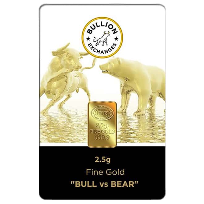 2.5 Gram Bullion Exchanges "BULL vs BEAR" Istanbul Gold Refinery (IGR) .9999 Gold Bar (In Assay) 