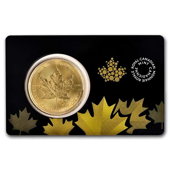 2015 1 oz Canadian Gold Maple Leaf $50 .9999 Fine Gold (In Assay Card)