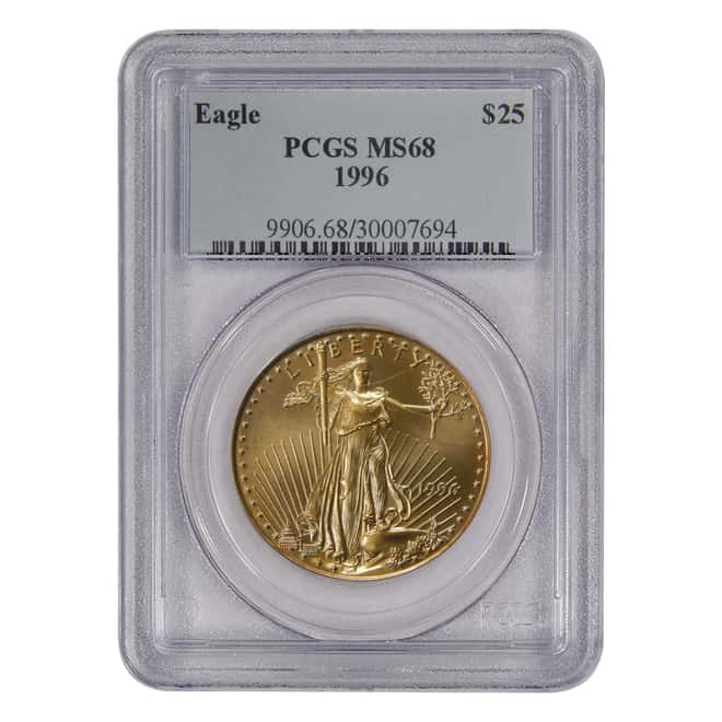 1996 1/2 oz Gold American Eagle $25 Coin PCGS MS 68