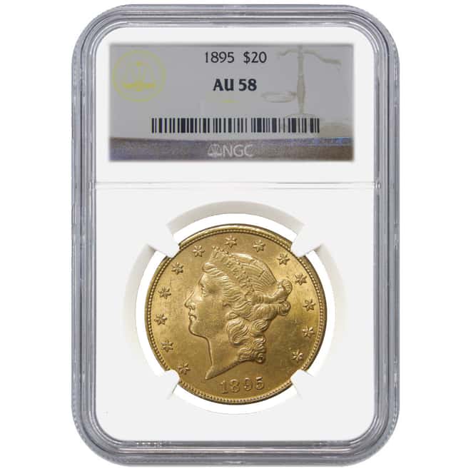 1895 $20 Liberty Head Double Eagle Gold Coin NGC AU 58