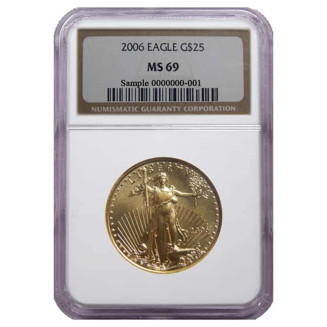 2006 1/2 oz $25 Gold American Eagle NGC MS 69