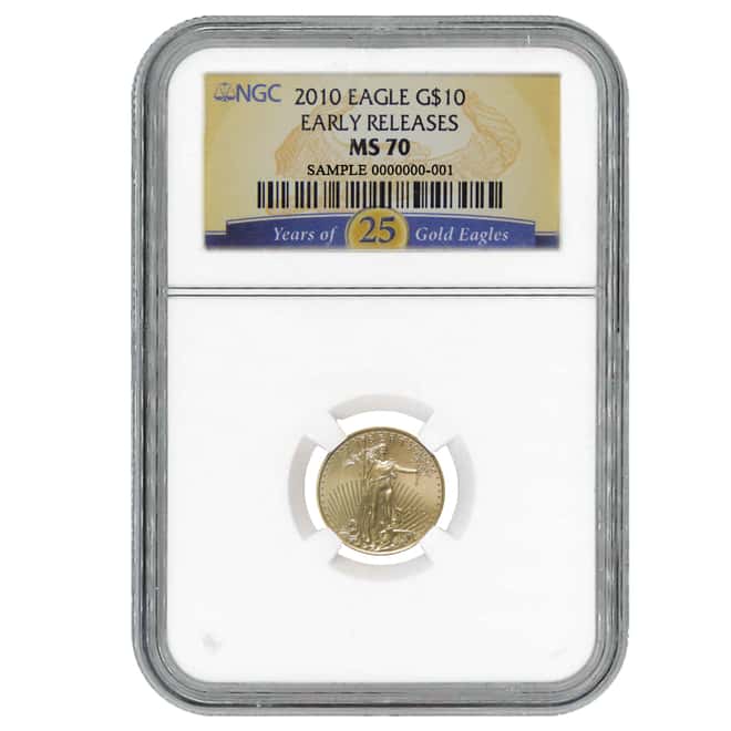 2010 1/4 oz $10 Gold American Eagle NGC MS 70 - 25 Years of Gold Eagles (Early Releases)