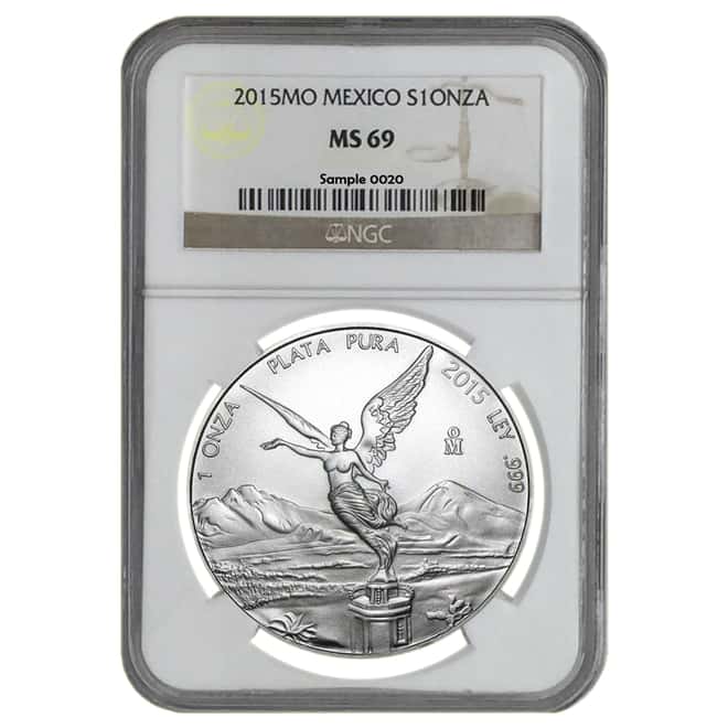 2015 1 oz Mexican Silver Libertad NGC MS 69
