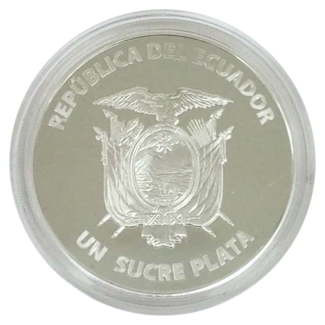  2014 .803 oz Ecuador 1 Sucre FIFA World Cup Brazil Soccer Proof Silver Coin (W/Box & COA)