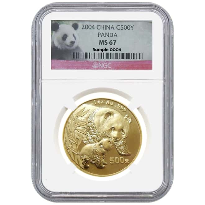 2004 1 oz China Gold Panda 500 Yuan NGC MS 67