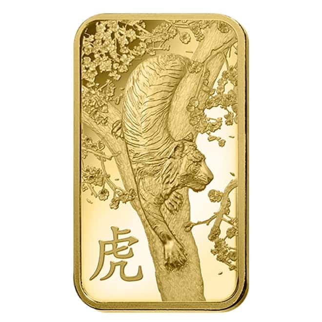 Box of 25 - 5 gram PAMP Suisse Year of the Tiger Gold Bar (In Assay)
