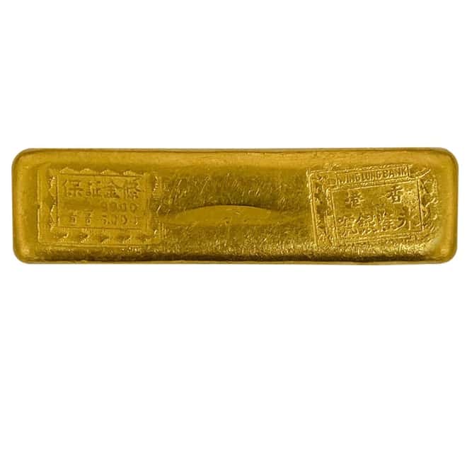 6.03 oz Wing Lung Bank 5 Tael Gold Bar .99 Fine