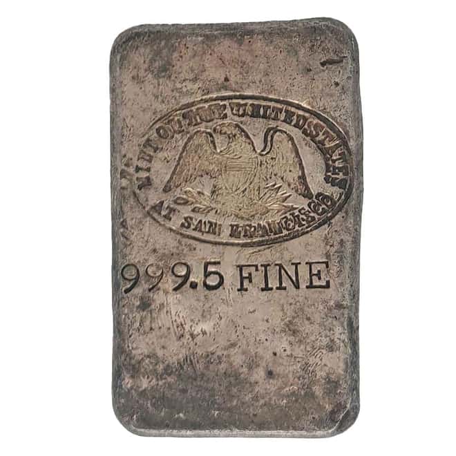 6.11 oz US Mint San Francisco Poured Silver Bar (No Serial Number)