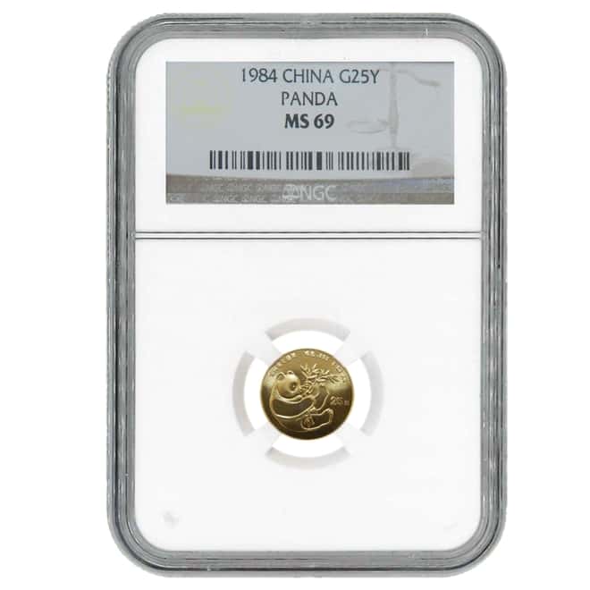 1984 14 oz China Gold Panda 25 Yuan NGC MS 69