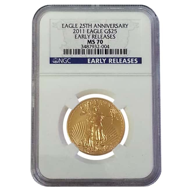 2011 12 oz $25 Gold American Eagle 25th Anniversary NGC MS 70 - Early Releases