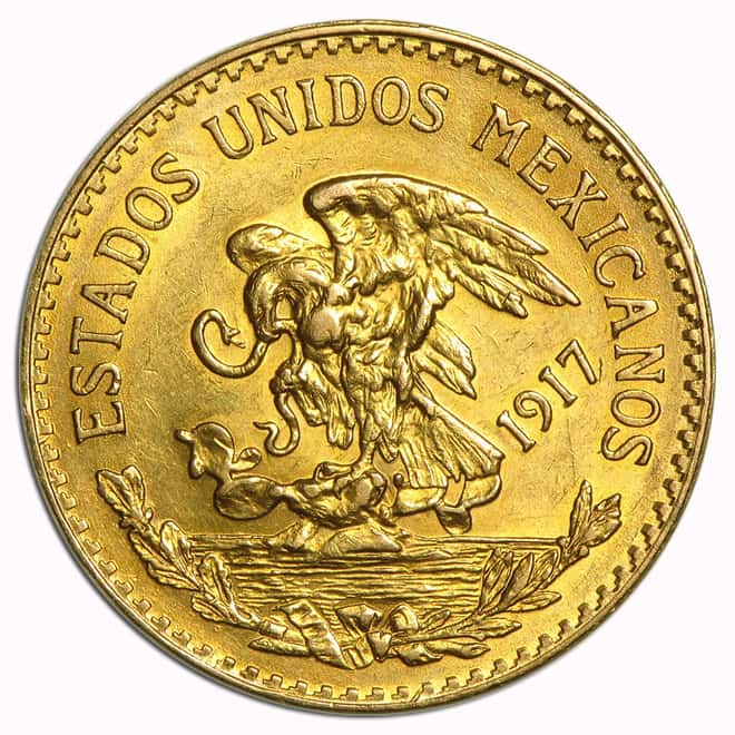 1917 Mexico 20 Pesos Gold Coin