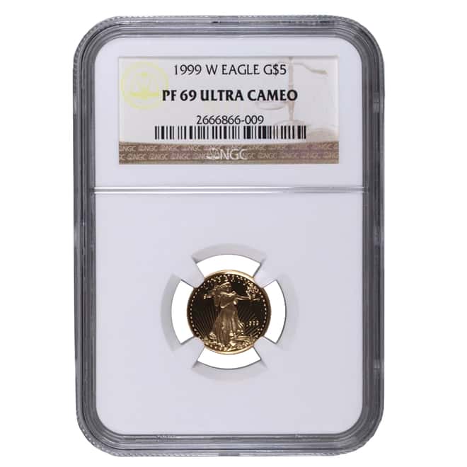 1999 W 1/10 oz $5 Gold Eagle NGC PF 69 UCAM