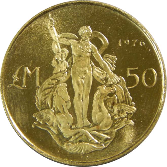 1976 15 Gram .916 Fine Gold Maltese 50 Lira Ornamental Door Knocker Coin