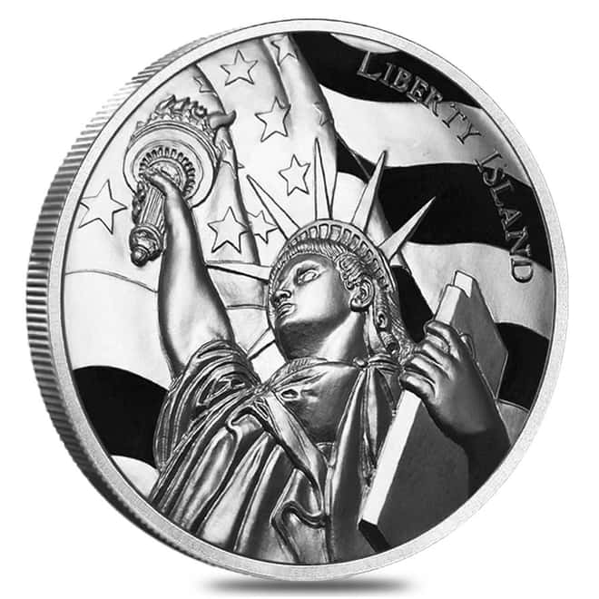 2 oz Liberty Island Ultra High Relief Silver Round - American Landmarks Series