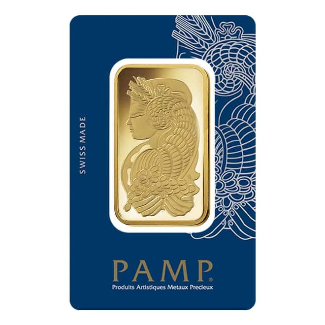 100 gram Gold Bar PAMP Suisse Lady Fortuna Veriscan .9999 Fine (In Assay)