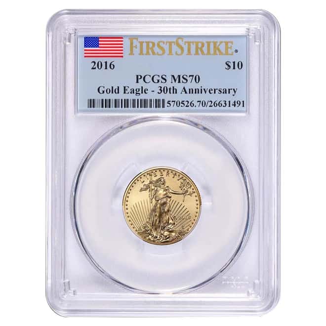 2016 1/4 oz Gold American Eagle PCGS MS 70 First Strike