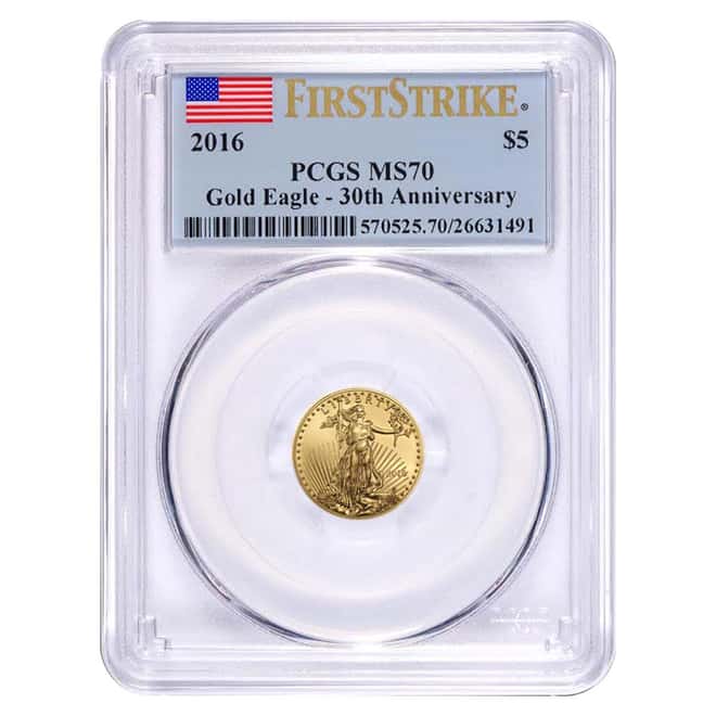2016 1.85 oz Gold American Eagle 4-coin Set PCGS MS 70 First Strike