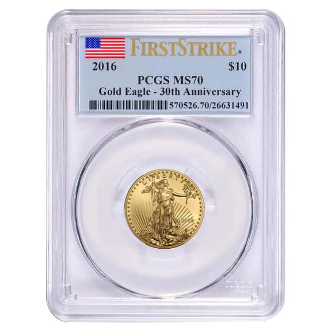 2016 1.85 oz Gold American Eagle 4-coin Set PCGS MS 70 First Strike