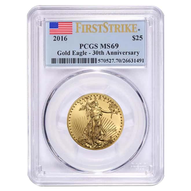 2016 1.85 oz Gold American Eagle 4-coin Set PCGS MS 69 First Strike