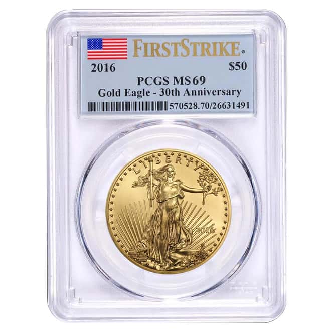 2016 1.85 oz Gold American Eagle 4-coin Set PCGS MS 69 First Strike