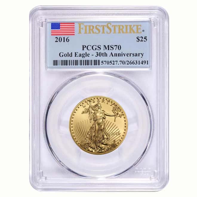 2016 1.85 oz Gold American Eagle 4-coin Set PCGS MS 70 First Strike