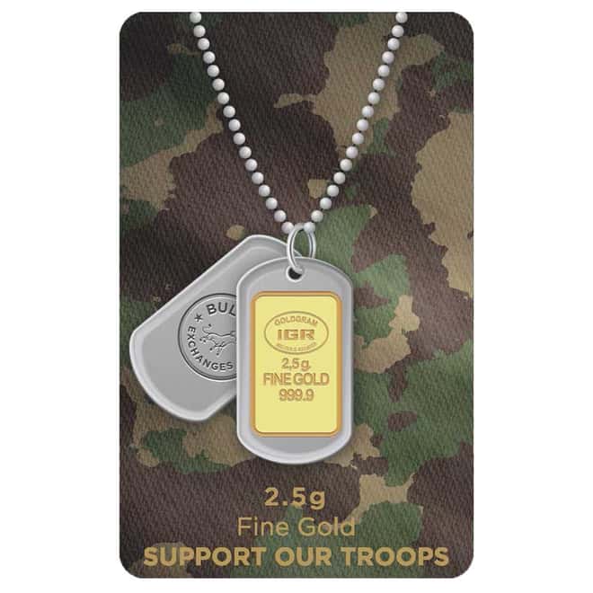 2.5 Gram Gold Bullion Exchanges Army Camouflage Istanbul Gold Refinery (IGR) .9999 Bar (In Assay)