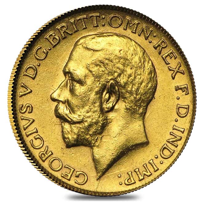 1911-1925 British Gold Sovereign George V Avg Circ