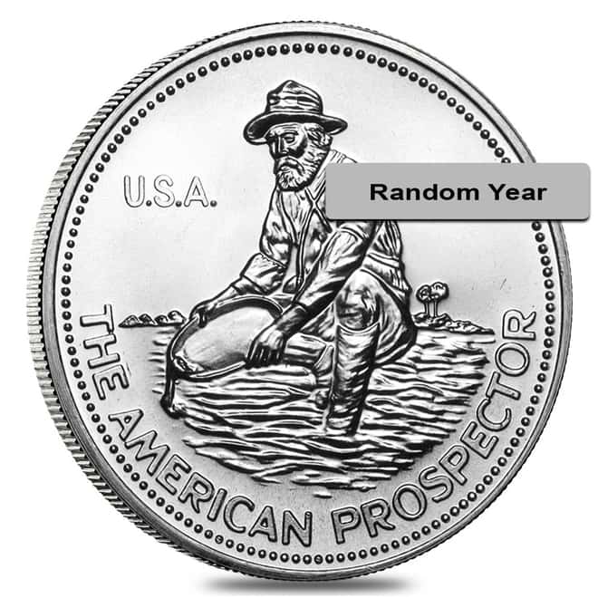 1 oz Engelhard Prospector Silver Round .999 Fine (Random Year)