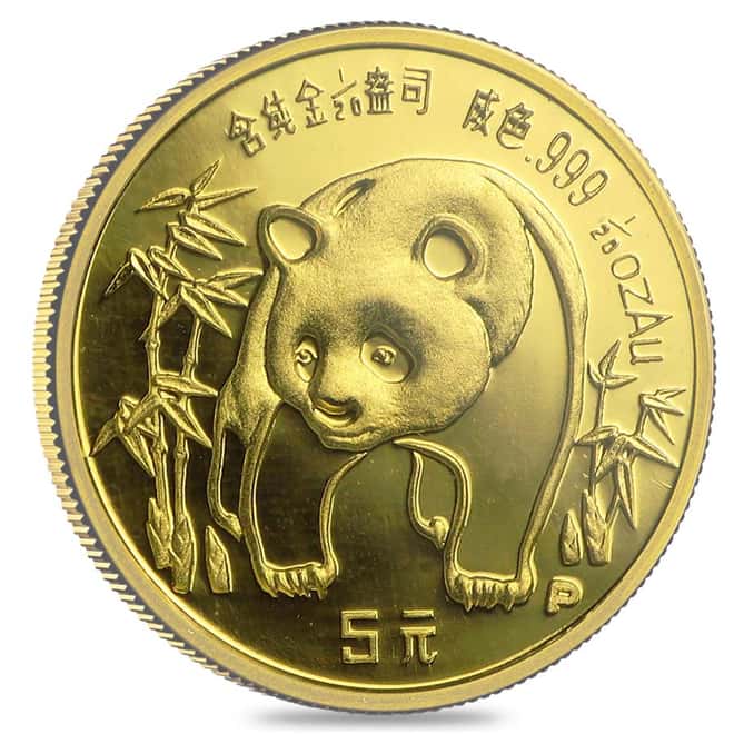 China 1/20 oz Gold Panda Proof/Unc (Random Year, Not Sealed)
