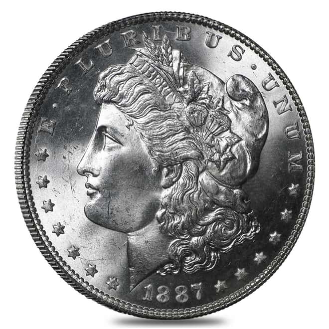 1887 Silver Morgan Dollar NGC MS 66